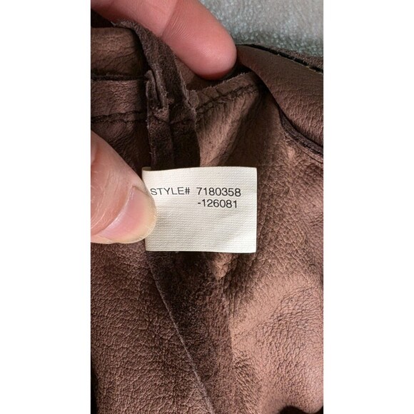 Multiples Sz12 Dead Stock Boho leather Brown Skirt Cowgirl Country Rodeo Y2K - Picture 7 of 12